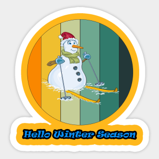 Hello Winter Season Sticker